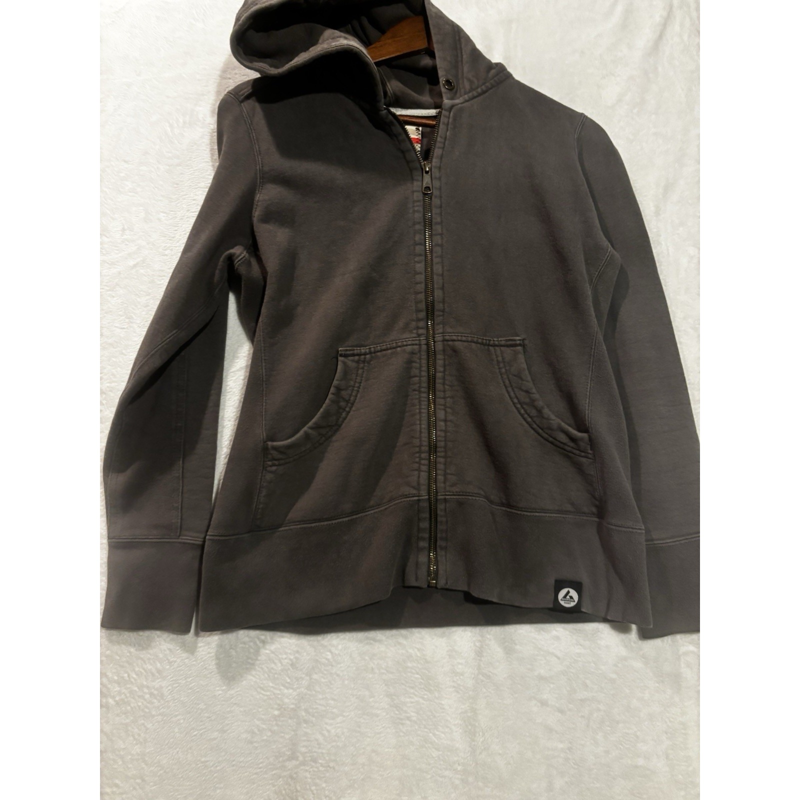 Vintage American Giant Y2k Women's Hoodie Medium Made In Usa Gray Full Zip